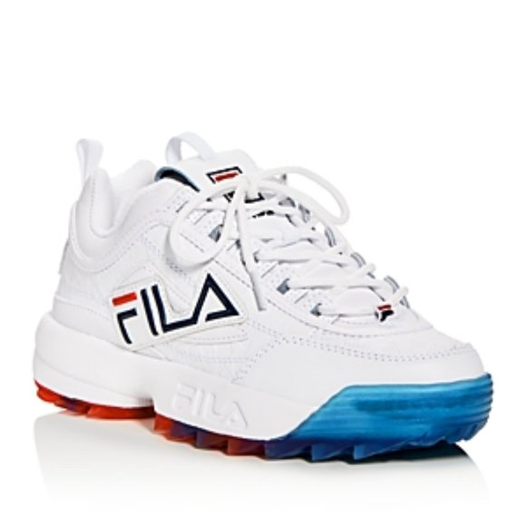 Fila Womens Disruptor II Graphic Trainers Leather Sneakers - Picture 1 of 9
